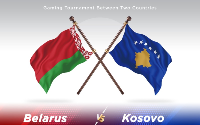 Dvě vlajky Běloruska proti Kosovu