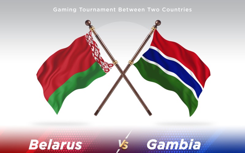 Vitryssland kontra Gambia två flaggor