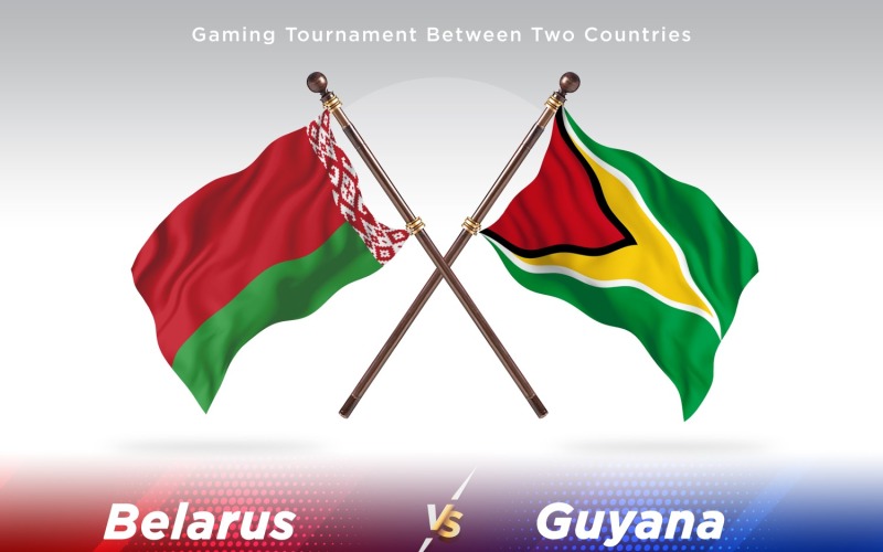 Vitryssland kontra Guyana två flaggor