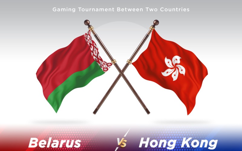 Vitryssland kontra Hongkong två flaggor