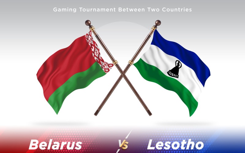 Vitryssland kontra Lesotho två flaggor