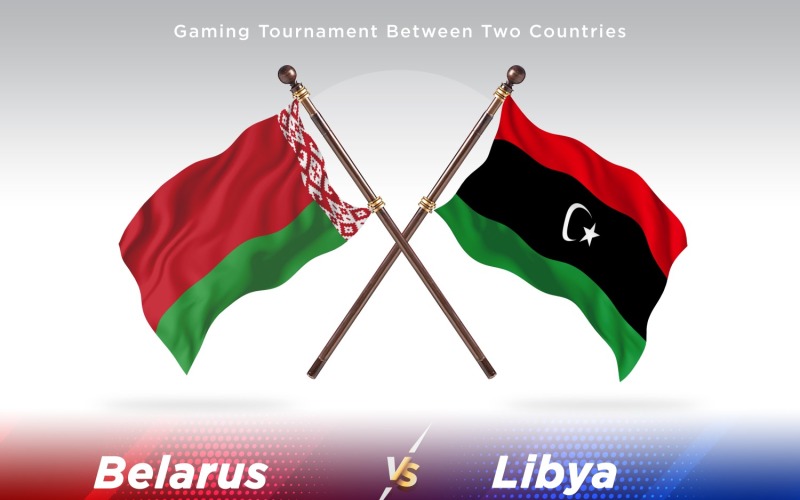 Vitryssland kontra Libyen två flaggor