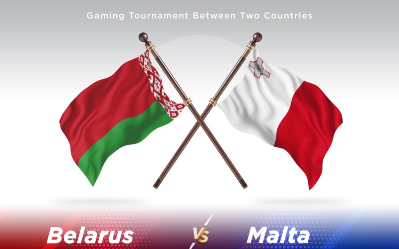 Vitryssland kontra Malta två flaggor