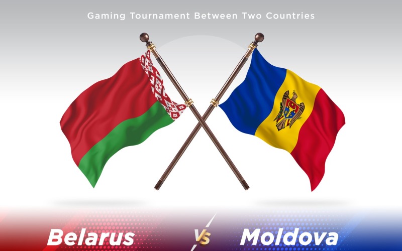 Vitryssland kontra Moldavien Två flaggor