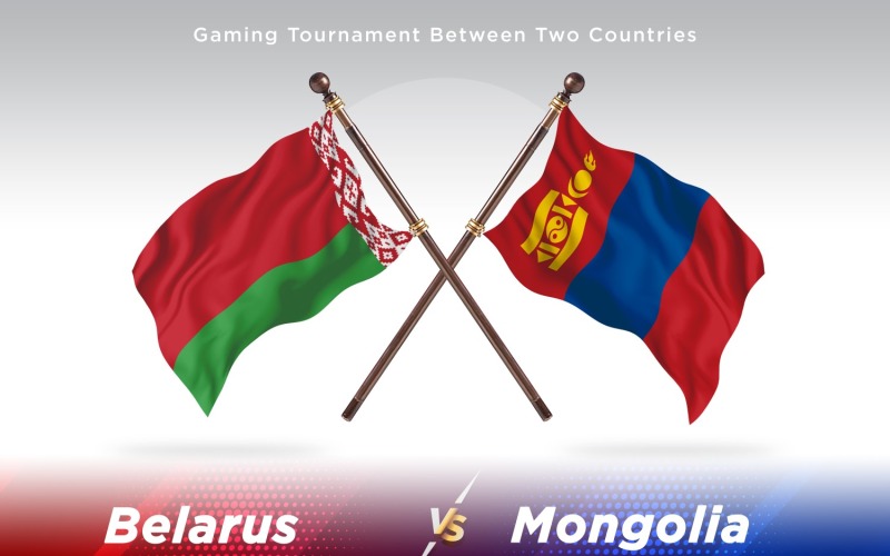 Vitryssland kontra Mongoliet två flaggor
