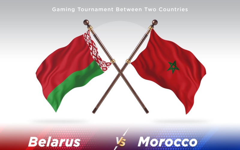 Wit-Rusland versus Marokko Two Flags