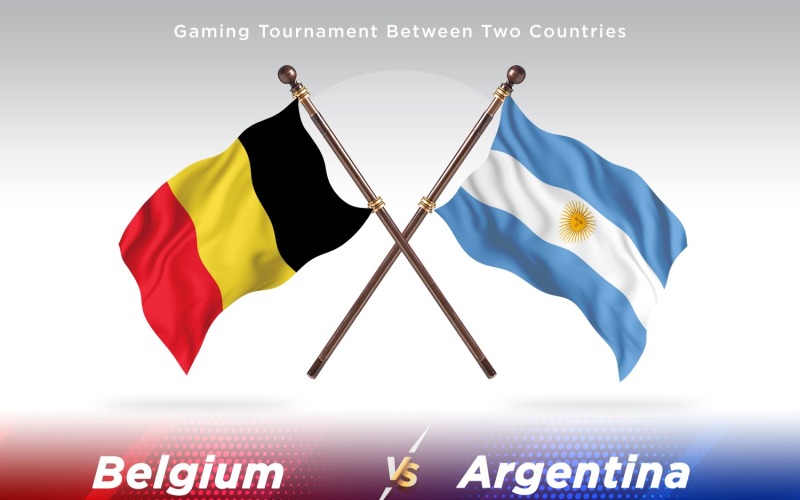 Belgien gegen Argentinien mit zwei Flaggen