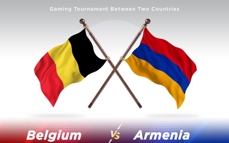Belgien kontra Armenien Två flaggor