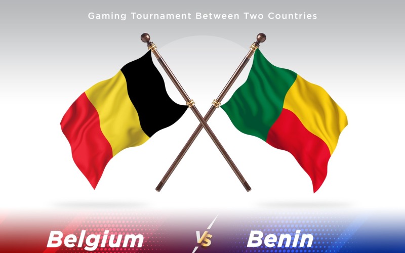 Belgien kontra Benin två flaggor