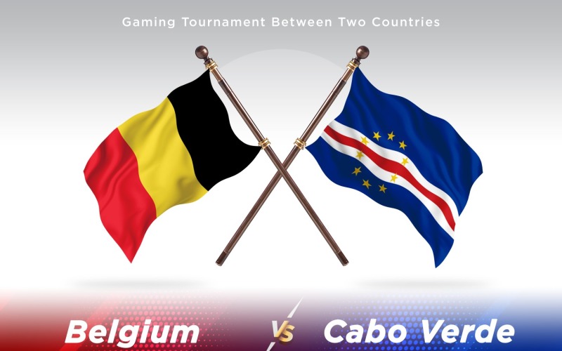 Belgien kontra Cabo Verde två flaggor