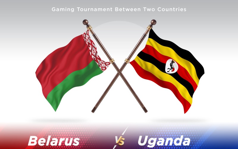 Biélorussie contre l'Ouganda deux drapeaux