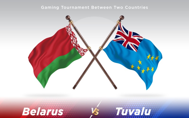 Vitryssland kontra Tuvalu två flaggor