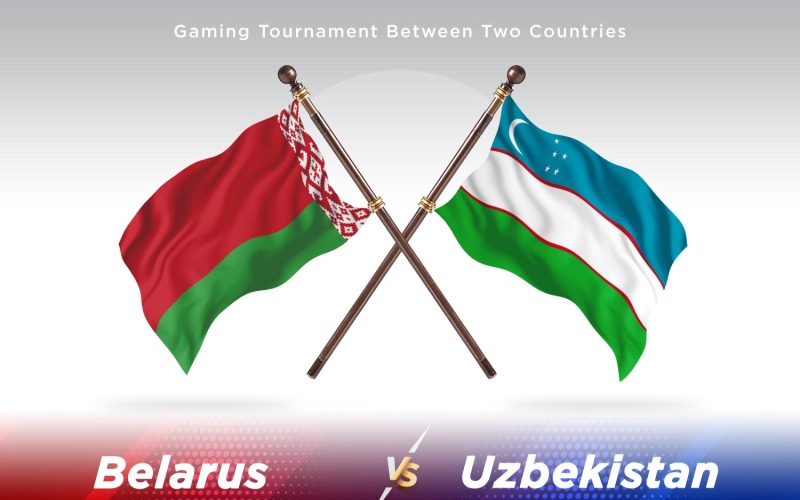 Vitryssland kontra Uzbekistan två flaggor