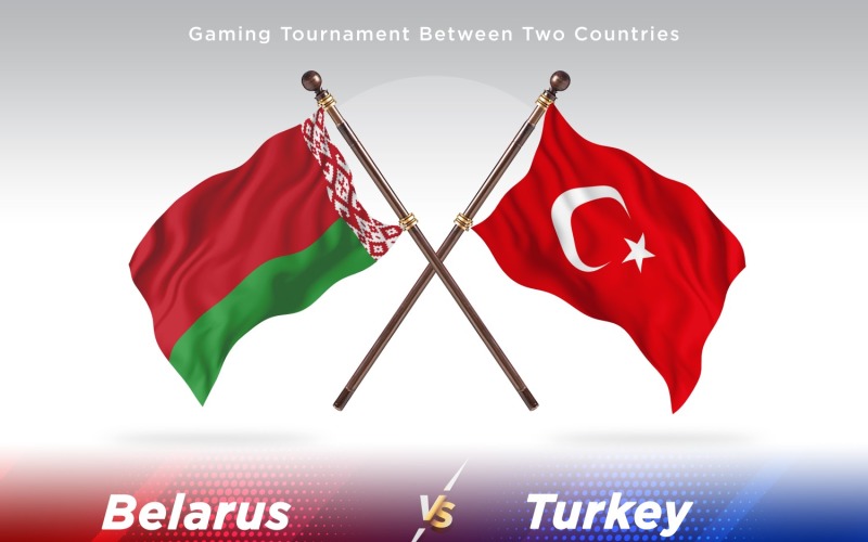 Weißrussland gegen Türkei Two Flags