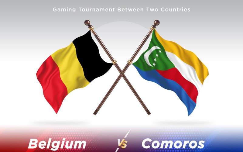 Belgien kontra Comoro två flaggor