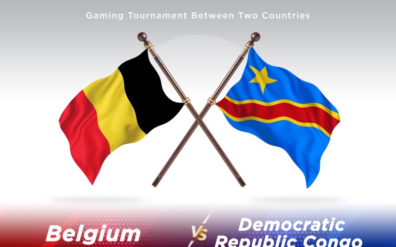 Belgien kontra Kongo_ demokratiska republiken Två flaggor