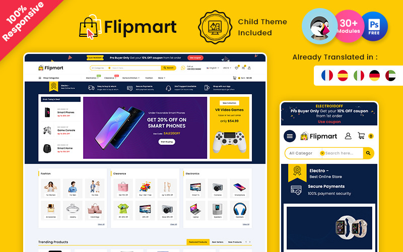 Flipmart - Электронная торговая площадка Prestashop Store