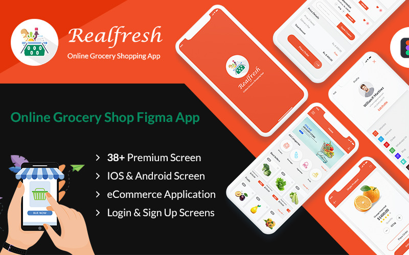 Realfresh - Applicazione mobile Figma del negozio di alimentari