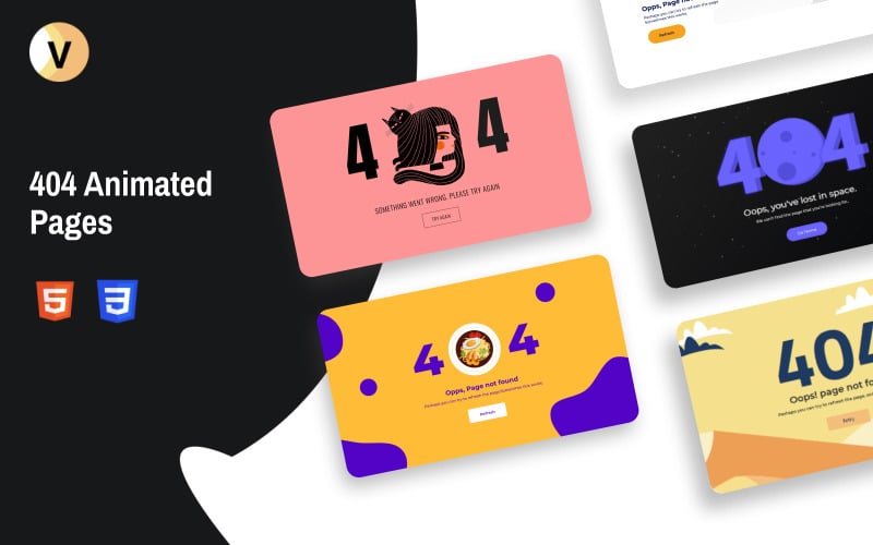 Vemo - 404 Responsive Animated Speciality Page