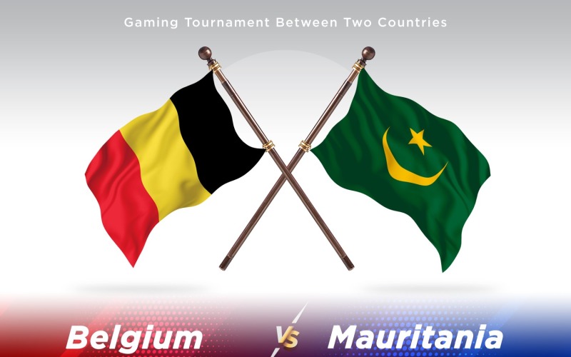 Bélgica contra duas bandeiras da Mauritânia