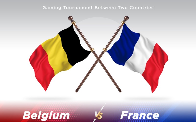 België versus Frankrijk Two Flags