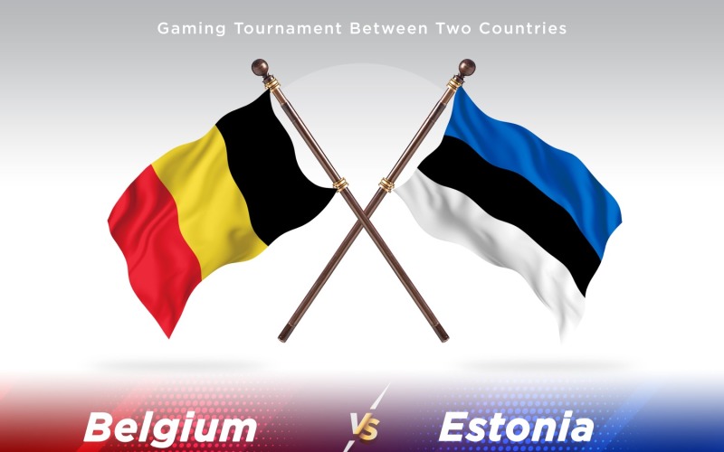 Belgien gegen Estland zwei Flaggen