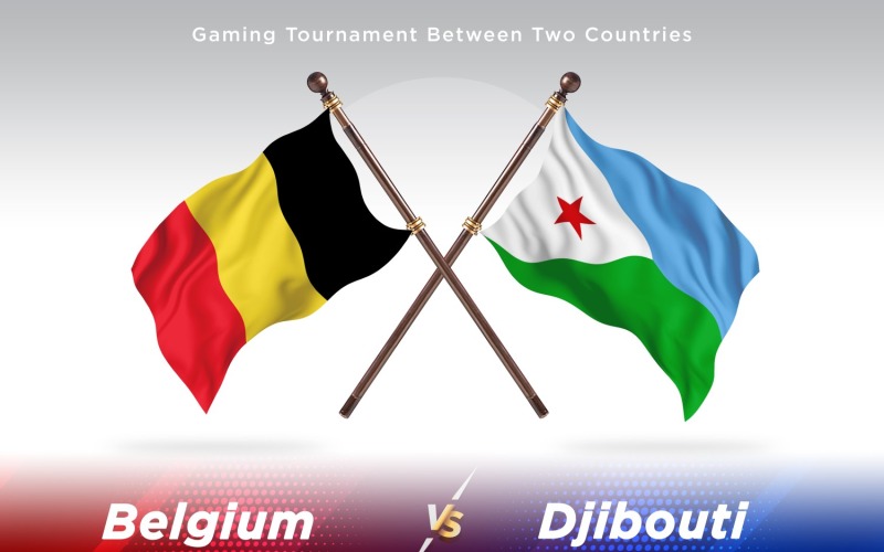 Belgien kontra Djibouti två flaggor