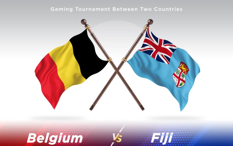 Belgien kontra Fiji två flaggor