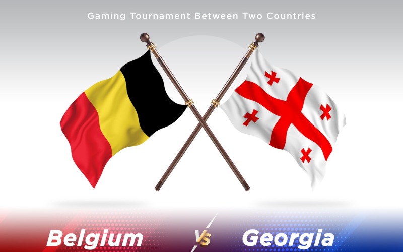 Belgien kontra Georgia två flaggor