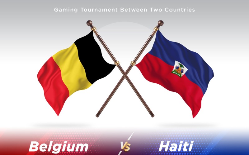 Belgien kontra Haiti två flaggor