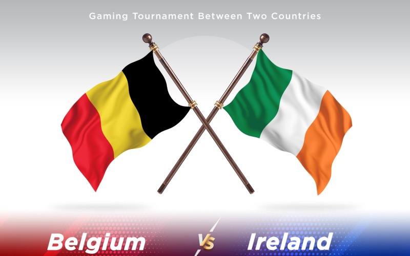 Belgien kontra Irland två flaggor