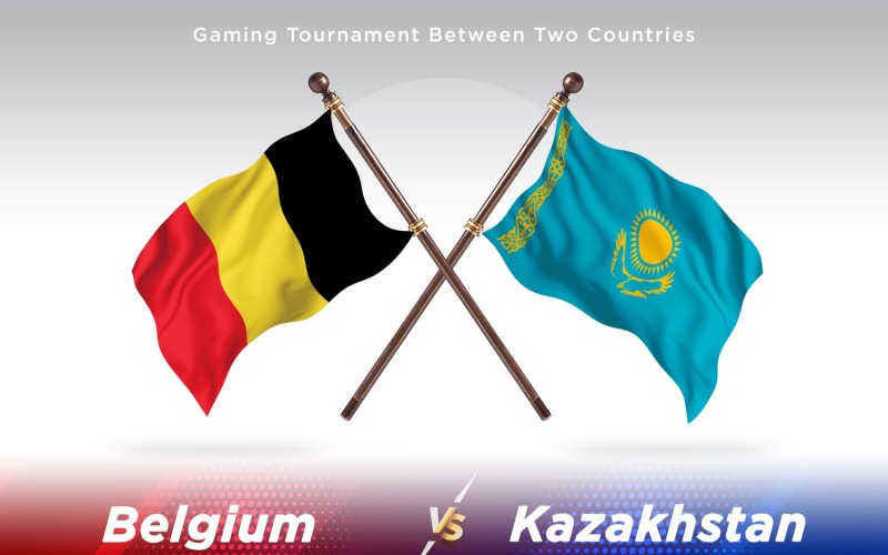 Belgien kontra Kazakstan Two Flags