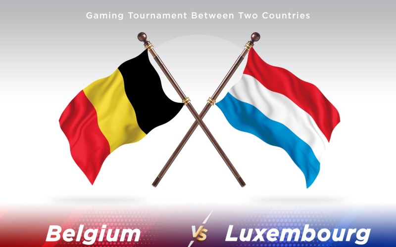 Belgien kontra Luxemburg Två flaggor