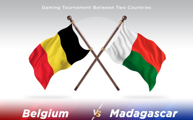 Belgien kontra Madagaskar Två flaggor