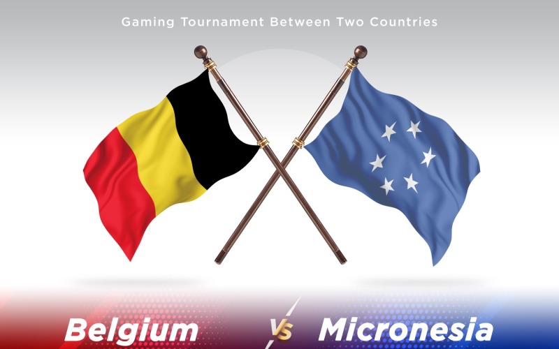 Belgien kontra Mikronesien Två flaggor