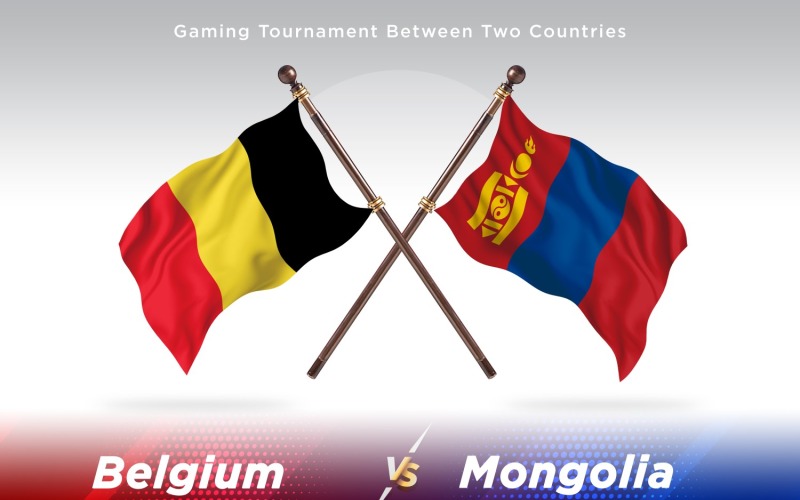 Belgien kontra Mongoliet två flaggor