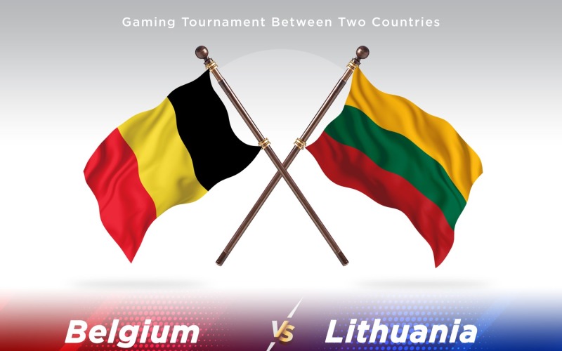 Belgio contro Lituania Two Flags