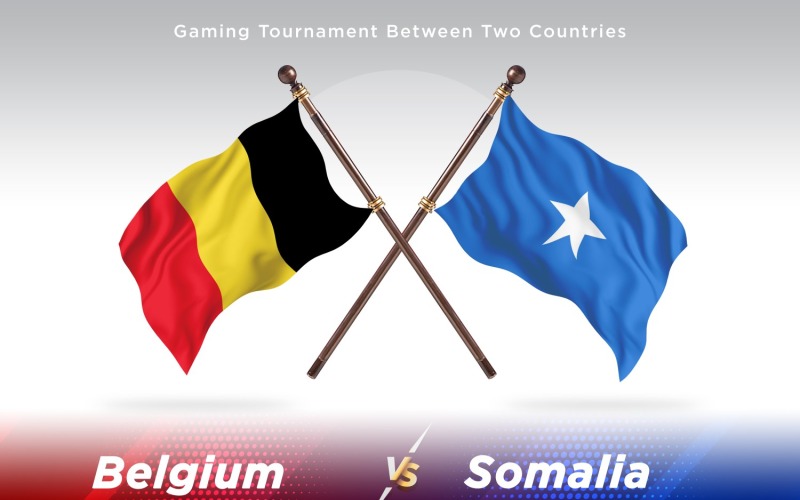 België versus Somalië Two Flags
