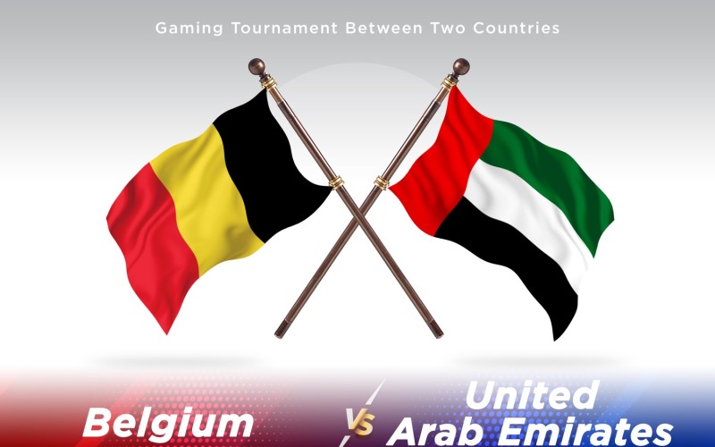 België versus verenigde Arabische emiraten Two Flags