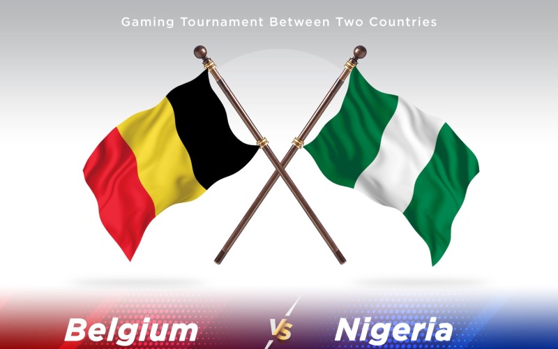 Belgien kontra Nigeria två flaggor