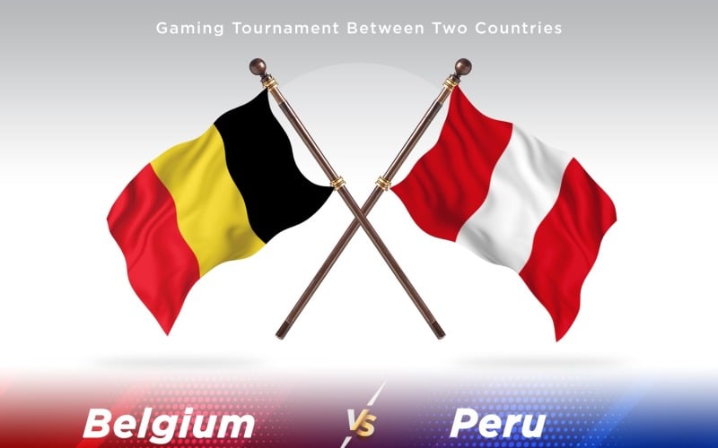 Belgien kontra Peru två flaggor