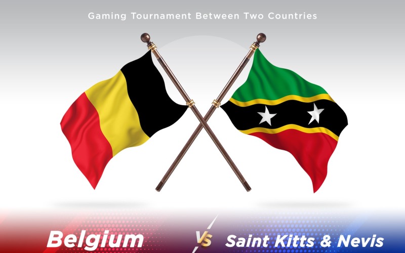 Belgien kontra saint Kitts och Nevis Two Flags