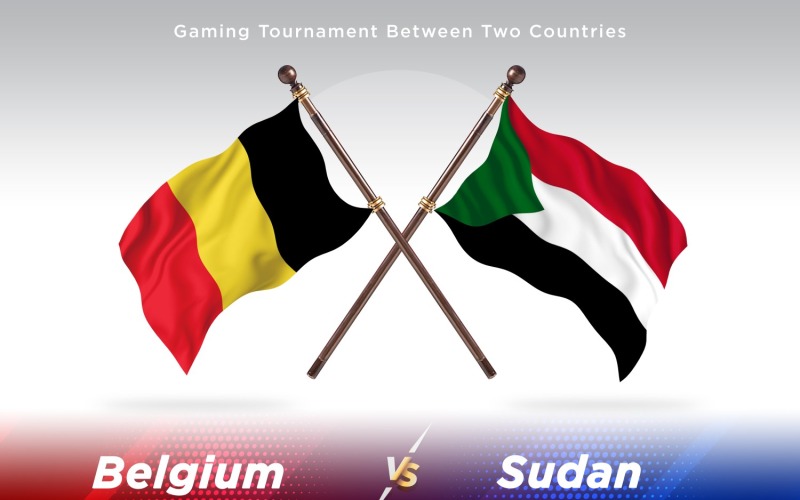 Belgien kontra Sudan två flaggor