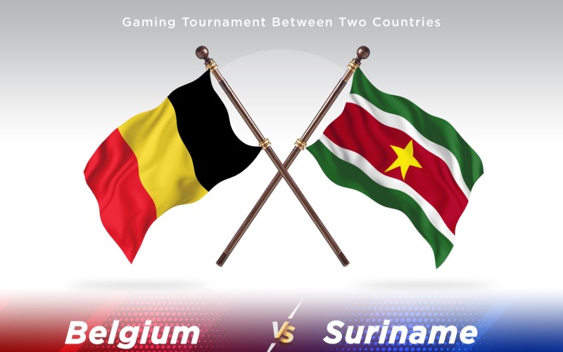 Belgien kontra Surinam Två flaggor