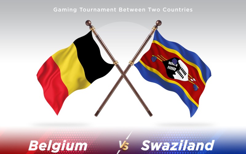 Belgien kontra Swaziland två flaggor