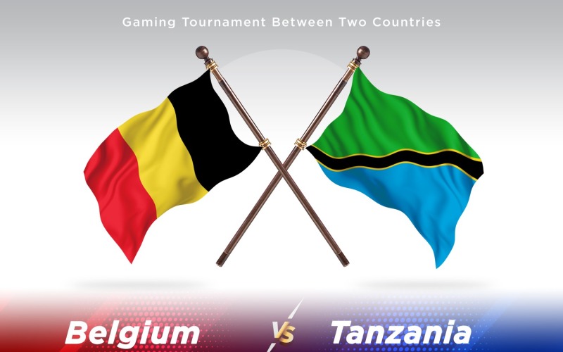 Belgien kontra Tanzania Two Flags