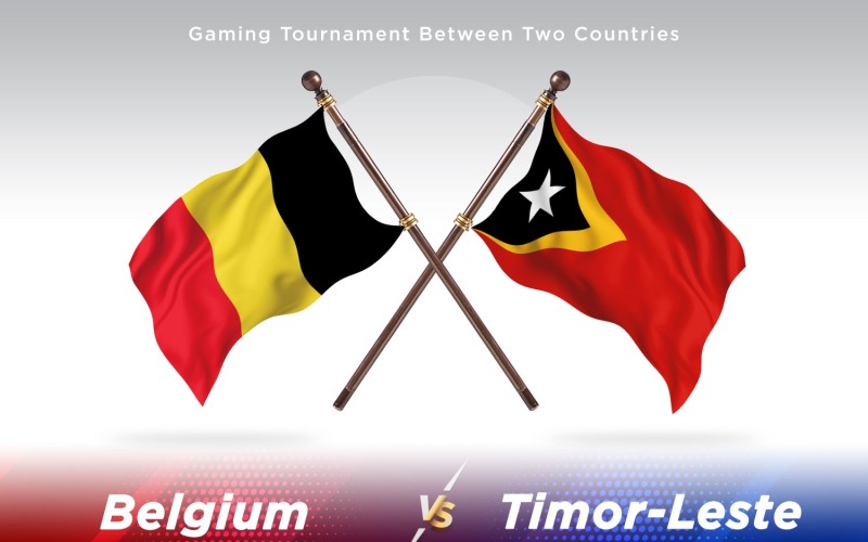 Belgien kontra Timor-Leste två flaggor