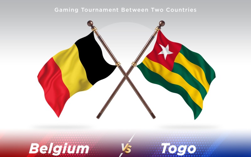Belgien kontra Togo två flaggor