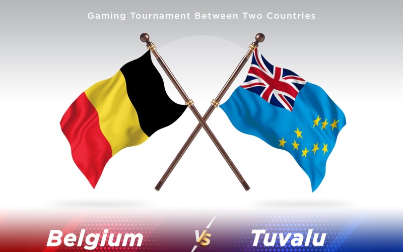 Belgien kontra Tuvalu två flaggor