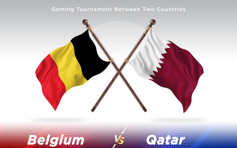 Belgio contro Qatar Two Flags